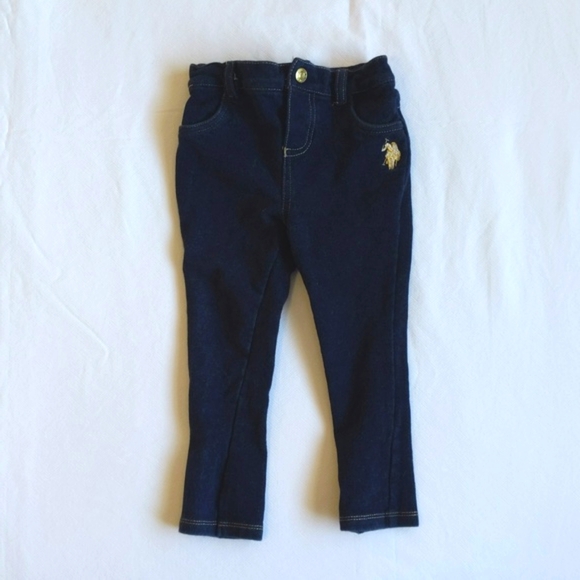u.s. polo assn. stretch knit denim look jeggings 24 months baby girl - Picture 1 of 9